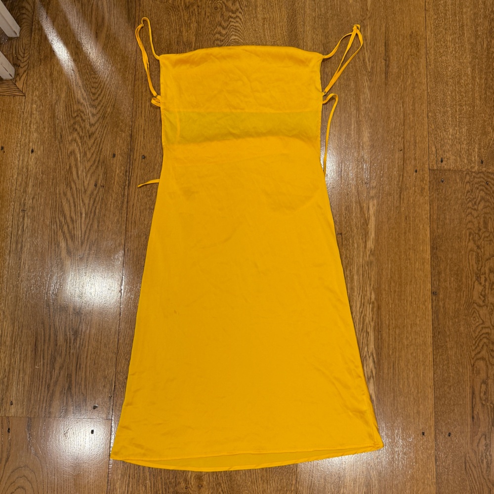 WeWoreWhat Yellow Slip Midi Dress (Size S)